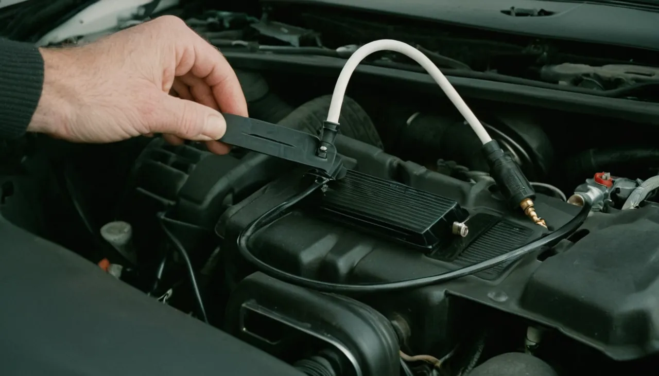 Siyah takviye kablosu motor bölmesindeki metal noktaya takılıyor