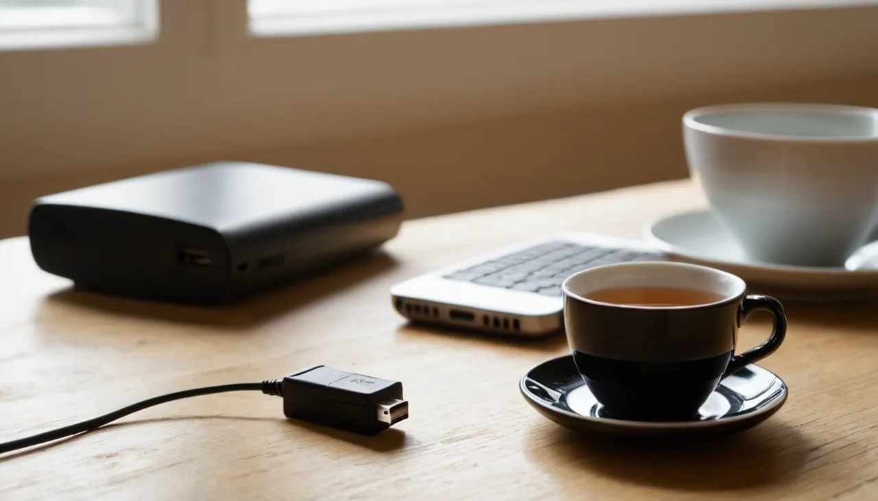 Masada elde tutulan küçük siyah USB e-imza cihazı