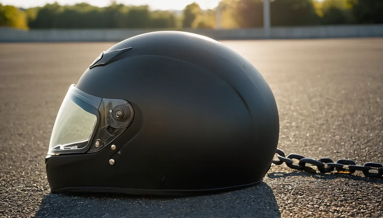 Park hâlindeki motosikletin selesinde duran kask