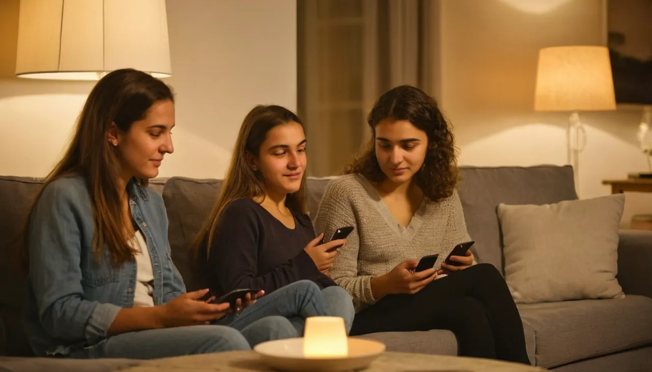 Anne ve lise öğrencisi kızı evde okul durumunu konuşuyor